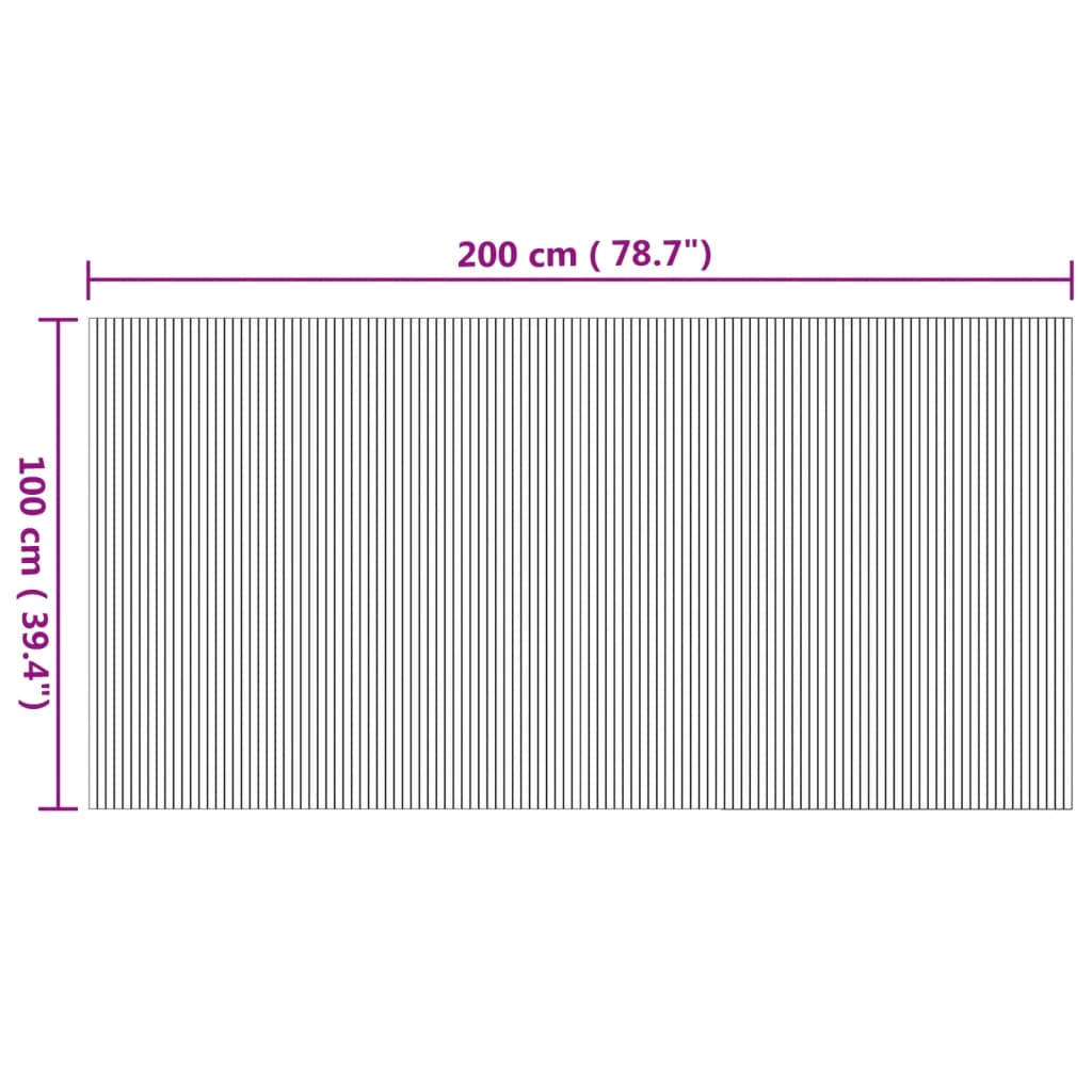 Tappeto rettangolare, colore naturale, 100x200 cm, bambù