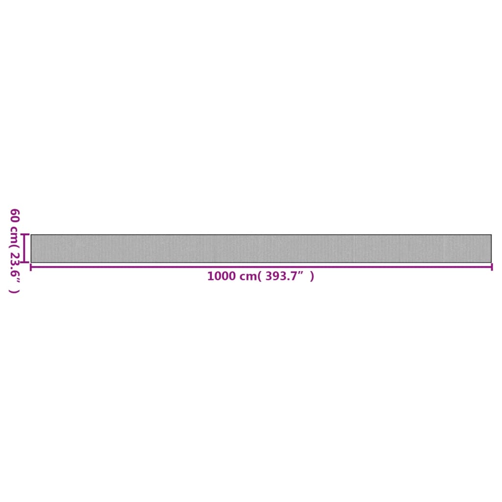 Teppich Rechteckig Grau 60x1000 cm Bambus