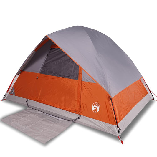 Tenda da campeggio a cupola per 4 persone, arancione, impermeabile