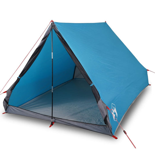 Tenda da campeggio a cuneo per 2 persone, blu, impermeabile