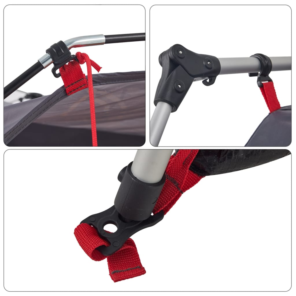 Tenda familiare per 7 persone, grigia e arancione, sgancio rapido