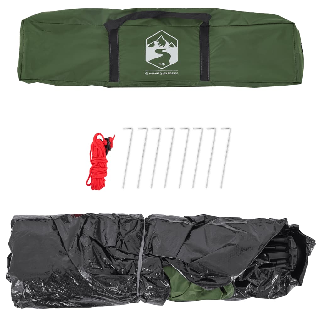 Tenda da campeggio per 2 persone, verde, sgancio rapido