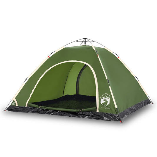 Tenda da campeggio per 5 persone, verde, sgancio rapido