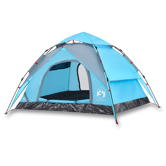 Tenda da campeggio a cupola per 3 persone, blu, sgancio rapido