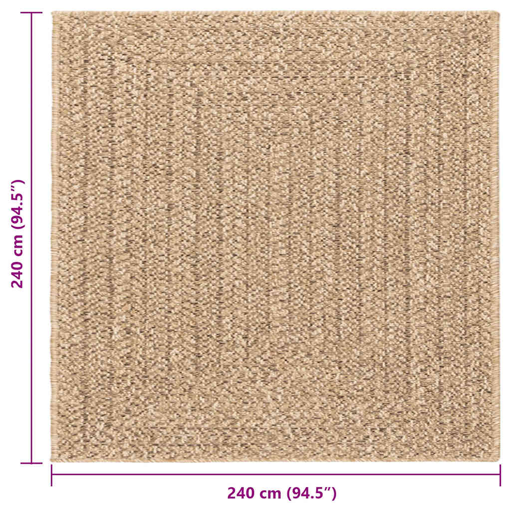 Teppich ZIZUR 240x240 cm Jute-Optik Indoor und Outdoor