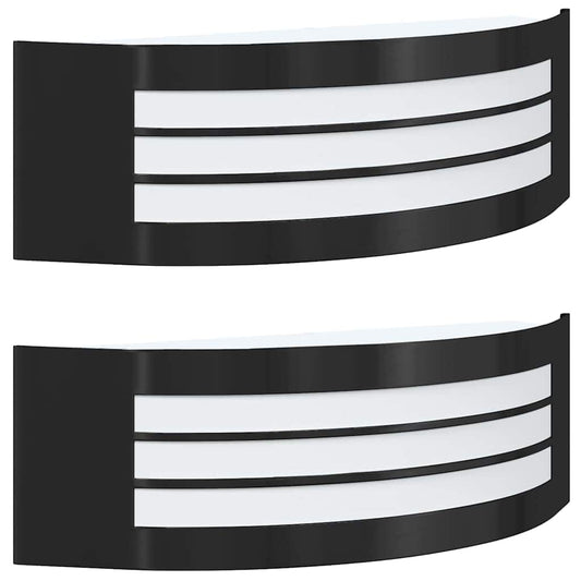 Außenwandleuchte 2 pcs Schwarz 32 x 10 x 10 cm