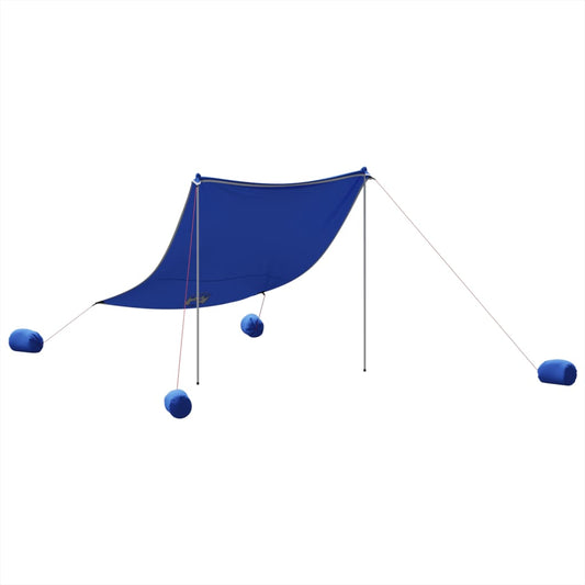 Tenda da spiaggia con sacchi di sabbia, blu, 214x236 cm