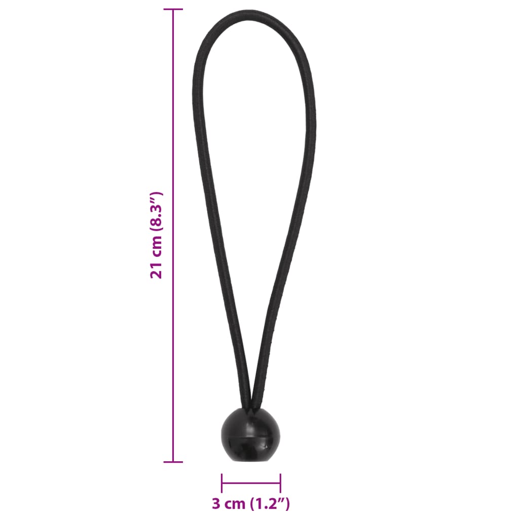 Elastici con palline, 25 pezzi, 21 x 0,5 cm