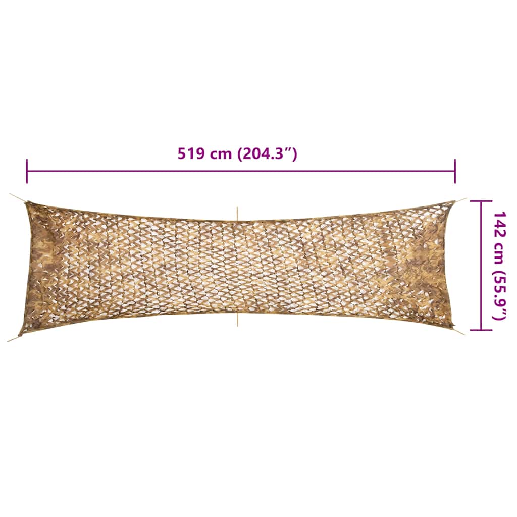 Rete mimetica con borsa portaoggetti 519x142 cm Colore sabbia