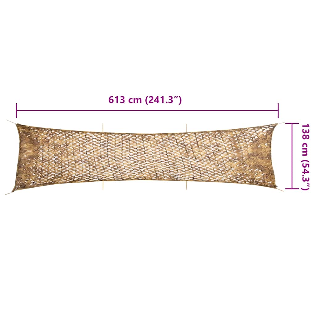 Rete mimetica con borsa portaoggetti 613x138 cm Colore sabbia