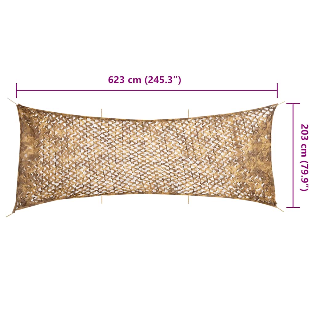 Tarnnetz mit Aufbewahrungstasche 623x203 cm Sandfarbe