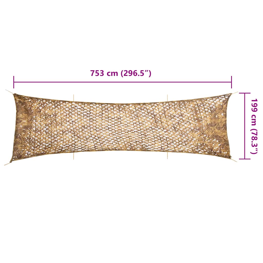 Tarnnetz mit Aufbewahrungstasche 753x199 cm Sandfarbe