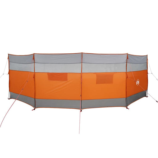 Camping-Windschutz Grau und Orange 510x153 cm Wasserdicht