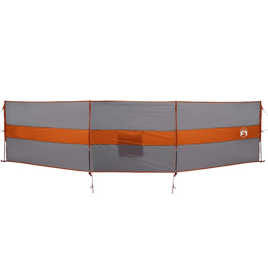 Camping-Windschutz Grau und Orange 490x123 cm Wasserdicht