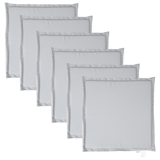 Cuscini per sedie da giardino, 6 pezzi, grigio chiaro, 45x45x2 cm, quadrati