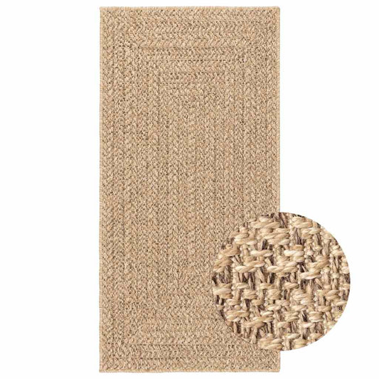 Teppich ZIZUR Beige 60x110 cm Jute-Optik Indoor und Outdoor