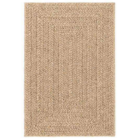 Teppich ZIZUR Beige 120x120 cm Jute-Optik Indoor und Outdoor