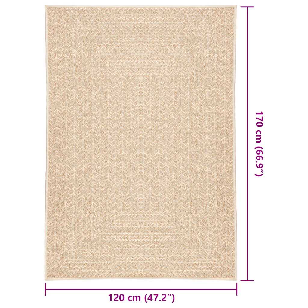 Tappeto ZIZUR Beige 120x170 cm Effetto Juta per Interni ed Esterni