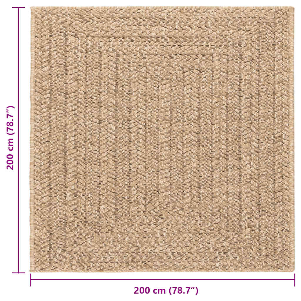 Teppich ZIZUR Beige 240x240 cm Jute-Optik Indoor und Outdoor