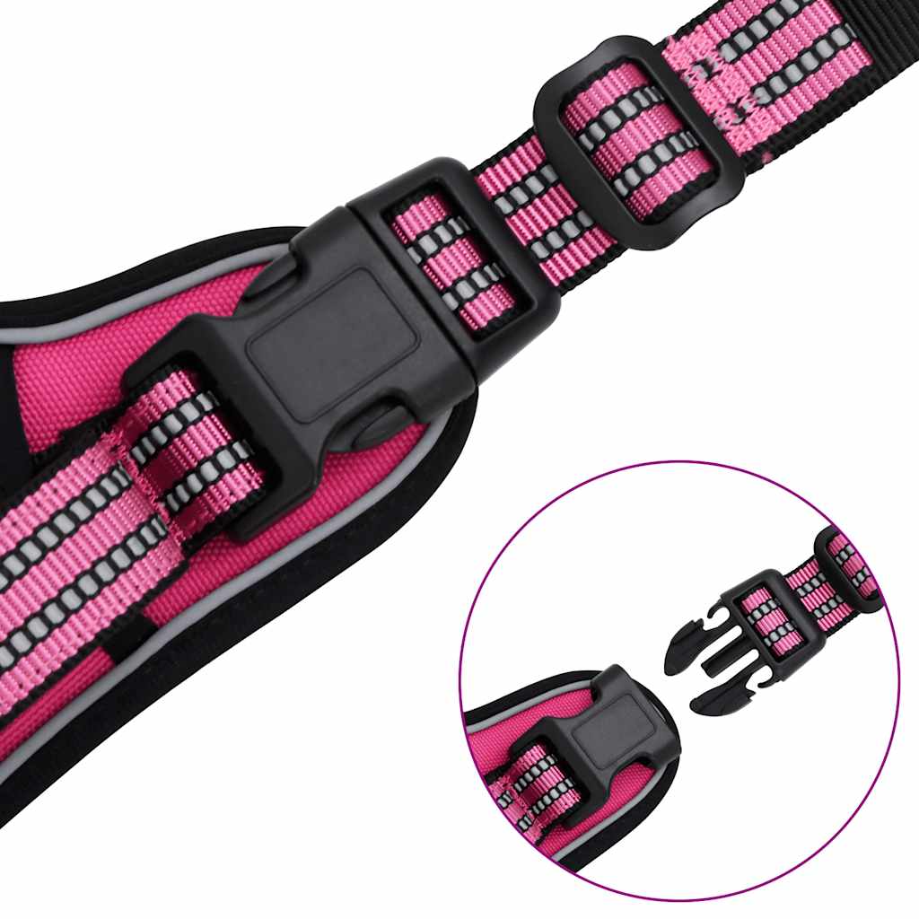 Hundegeschirr mit Leine & Halsband Verstellbar Rosa M