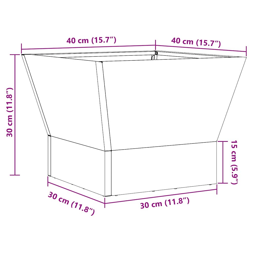 Feuerstelle Schwarz 40 x 40 x 35 cm Stahl