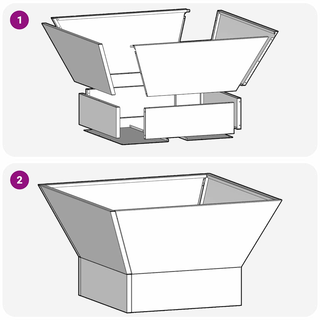 Braciere Braun 60 x 60 x 35 cm in acciaio resistente alle intemperie