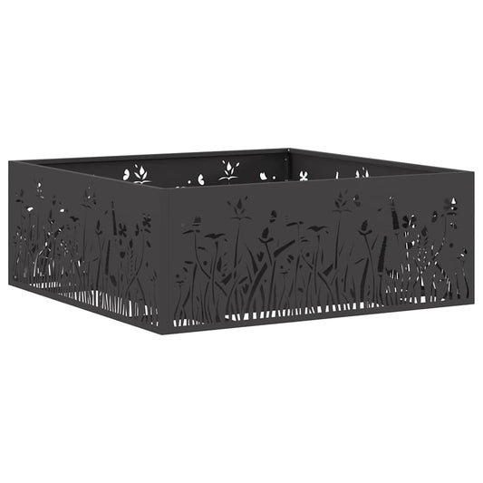 Feuerstelle Schwarz 80 x 80 x 30 cm Stahl