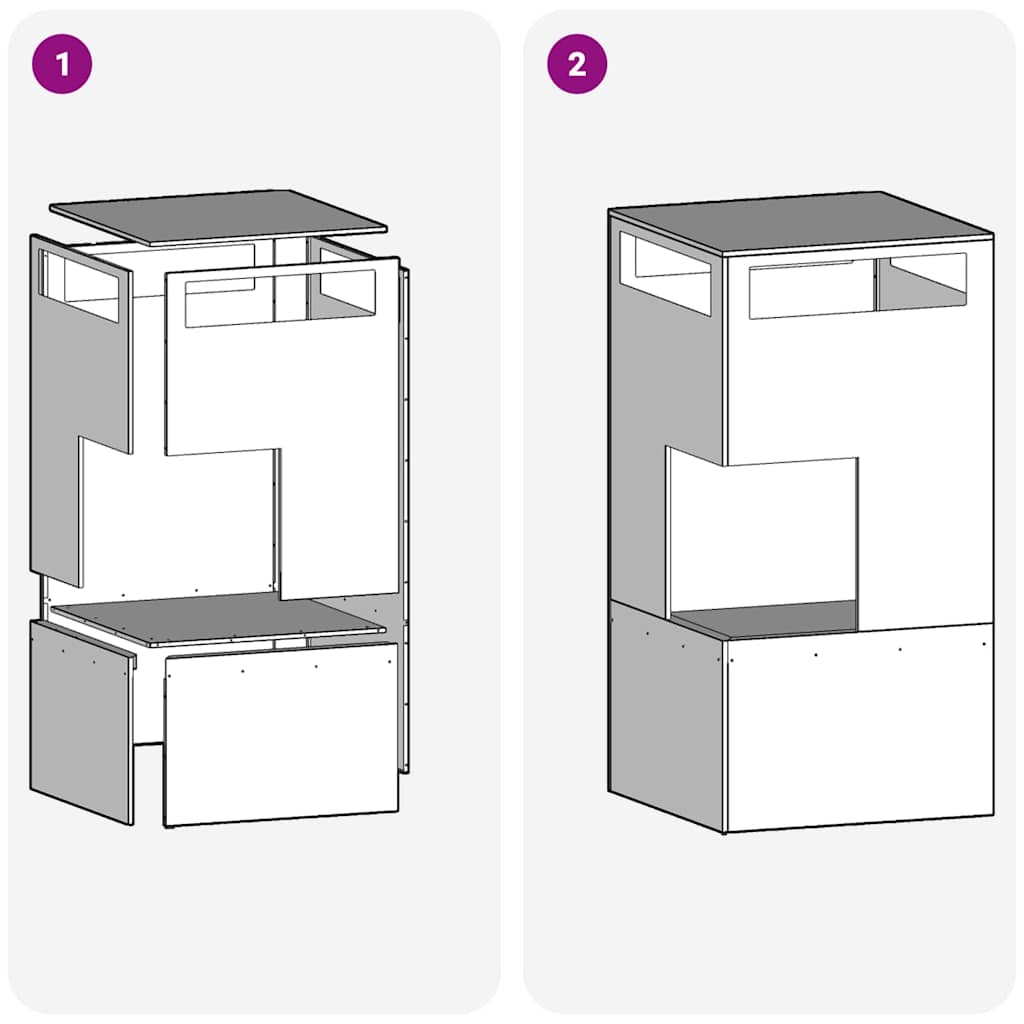 Braciere Braun 50 x 50 x 100 cm in acciaio