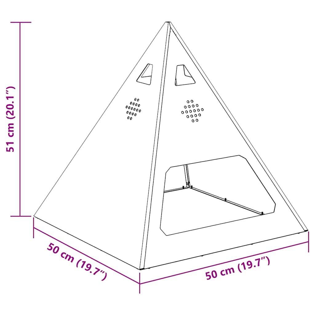 Feuerstelle Schwarz 50 x 50 x 51 cm Stahl