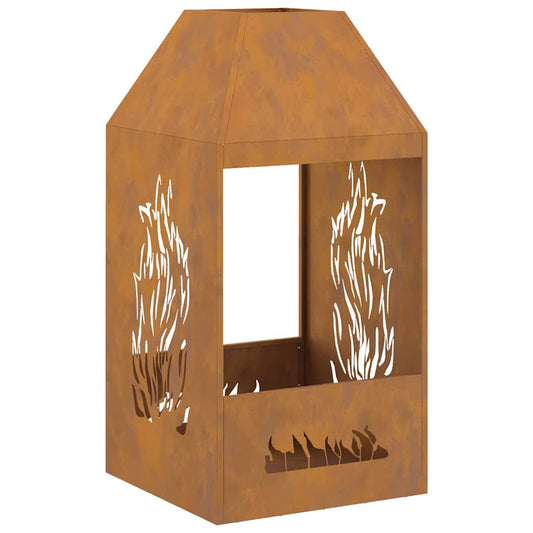 Feuerstelle Braun 50 x 50 x 100 cm Stahl