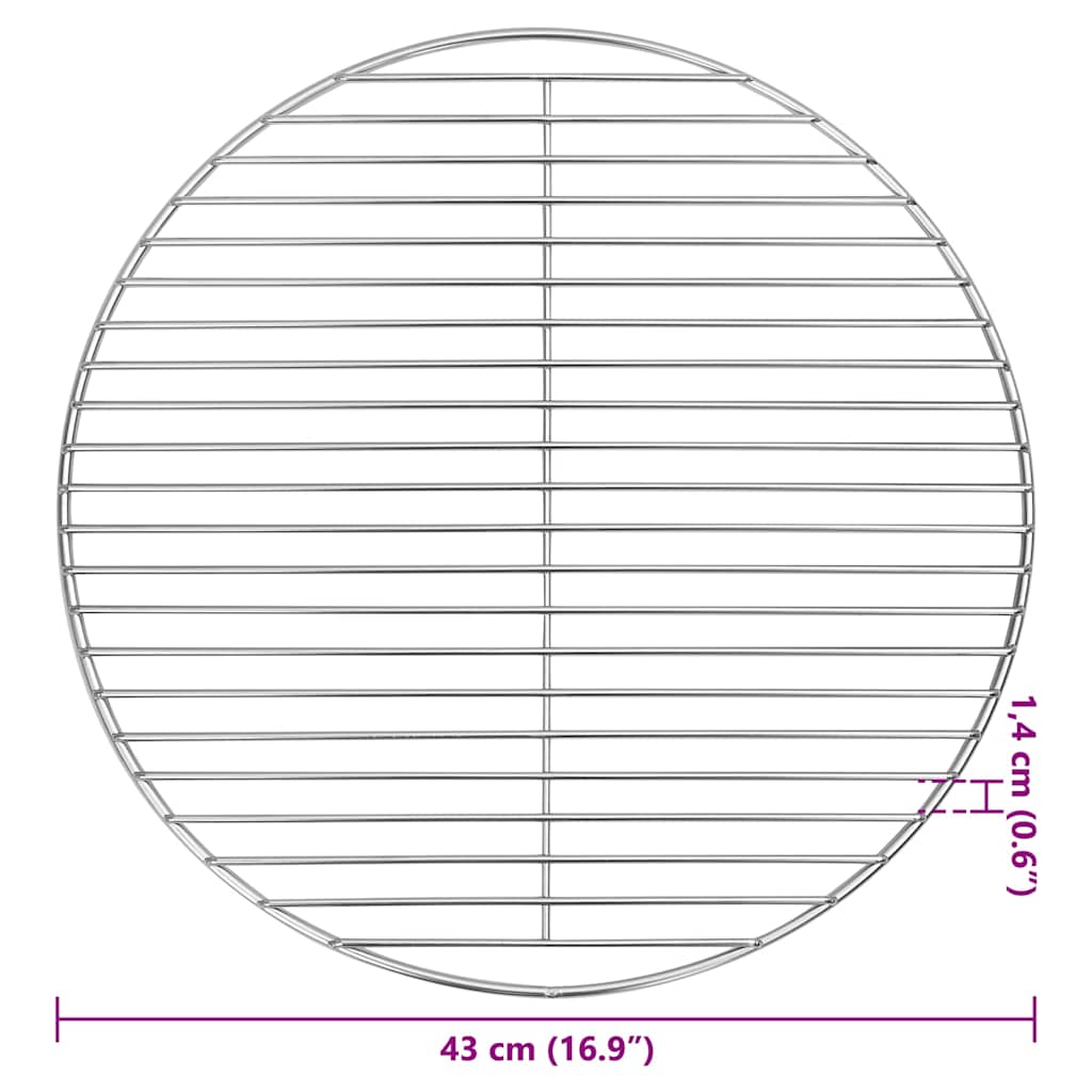 Grillrost Silber 43 x 43 cm Edelstahl