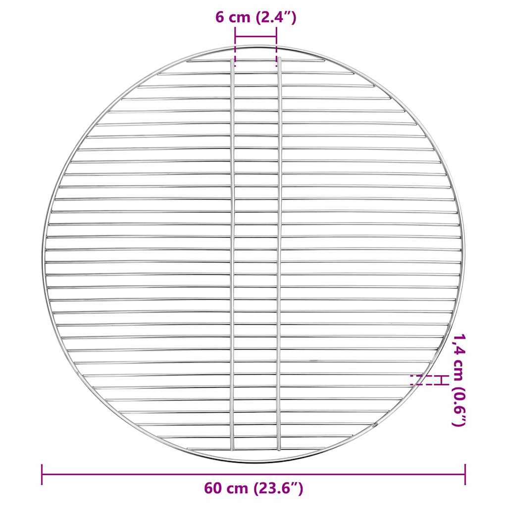 Grillrost Silber 60 x 60 cm Edelstahl