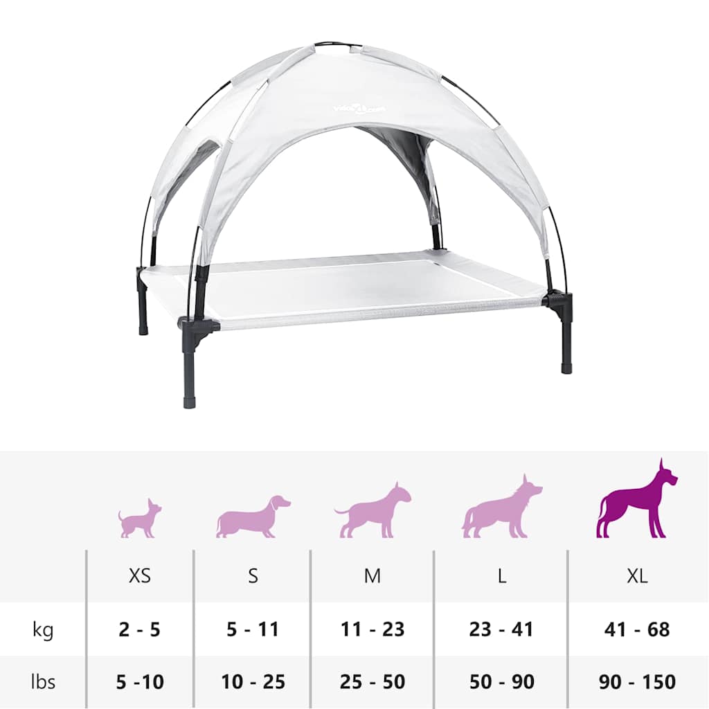 Hundebett Silber Grau 104 x 86 x 84,5 cm Stahl