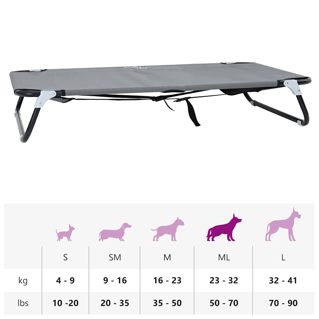 Hundebett Hellgrau 90 x 55 x 18 cm Stahl