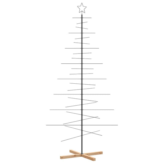 Metall-Weihnachtsbaum zum Dekorieren Holzständer Schwarz 210 cm