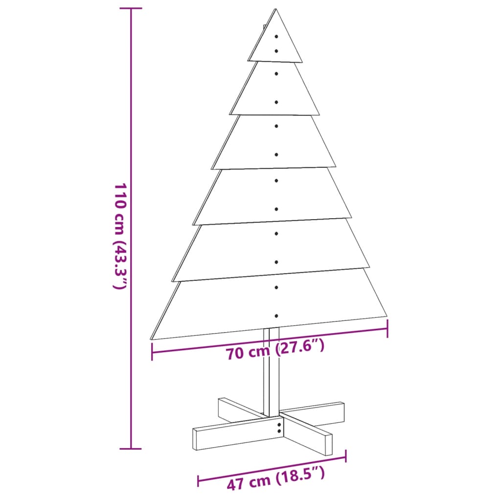 Albero di Natale da decorare, 110 cm, legno massello