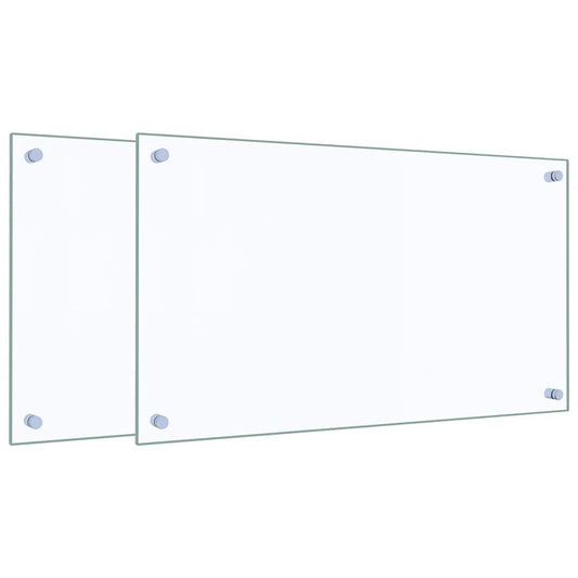 Küchenrückwände 2 Stk. Transparent 70x40 cm Hartglas