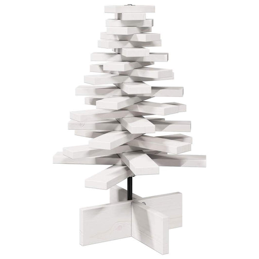 Albero di Natale da decorare, bianco, 60 cm, legno di pino massiccio