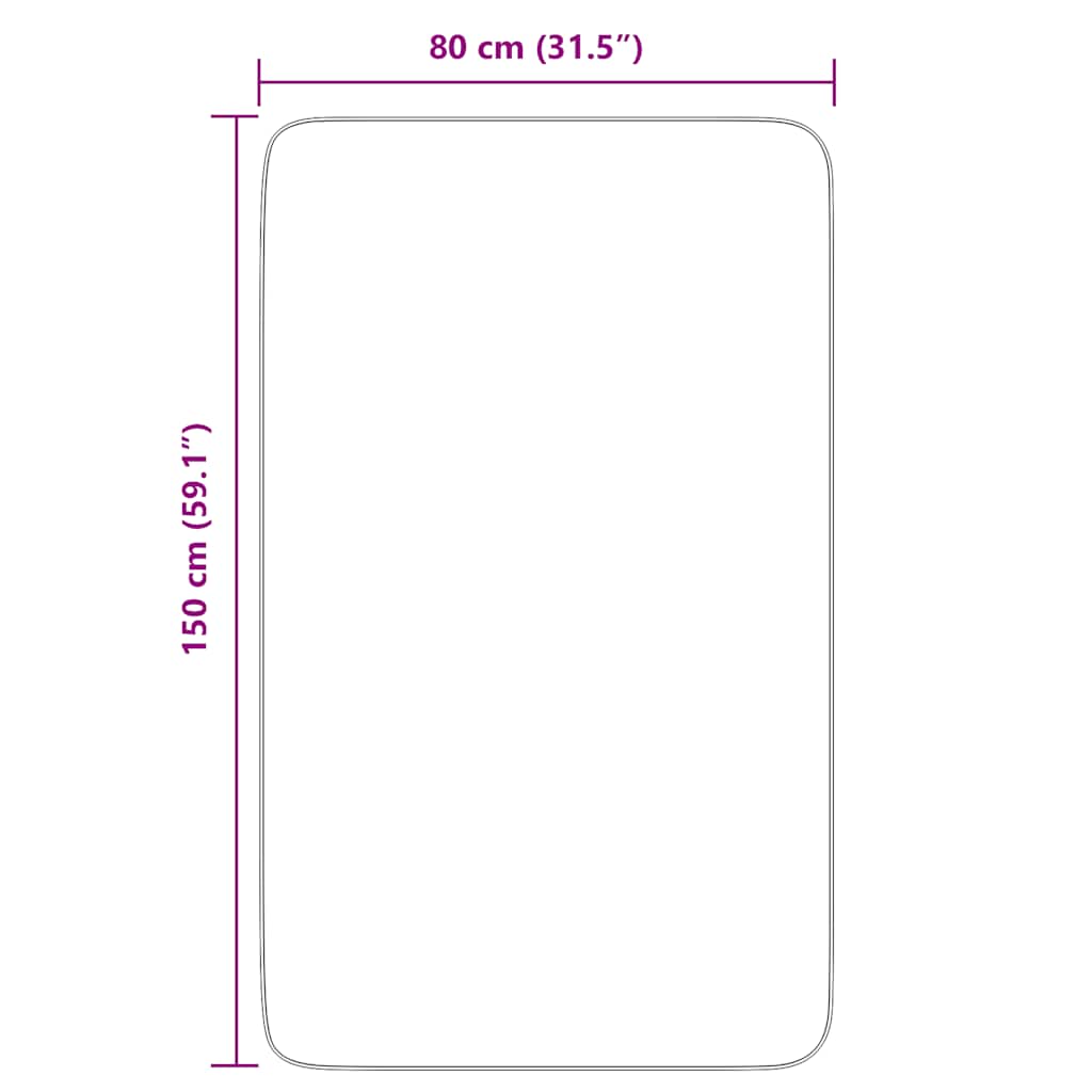Teppich Shaggy Hochflor NAVARRA Silbergrau 80x150 cm Polyester
