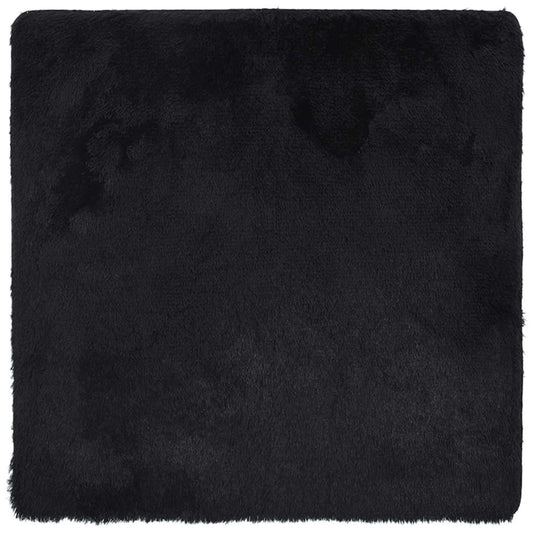 Teppich Shaggy Hochflor NAVARRA Schwarz 160x160 cm Polyester