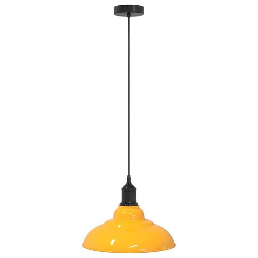 Lampada a sospensione, altezza regolabile, E27, giallo lucido, Ø 31 cm, metallo