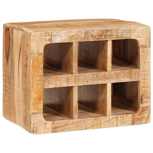 Weinregal mit Speicher Braun 44 x 30 x 35 cm Massivholz Mango