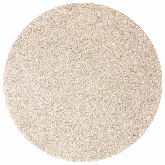 Anti-Rutsch Shaggy Teppich Creme 120 x 120 cm PP