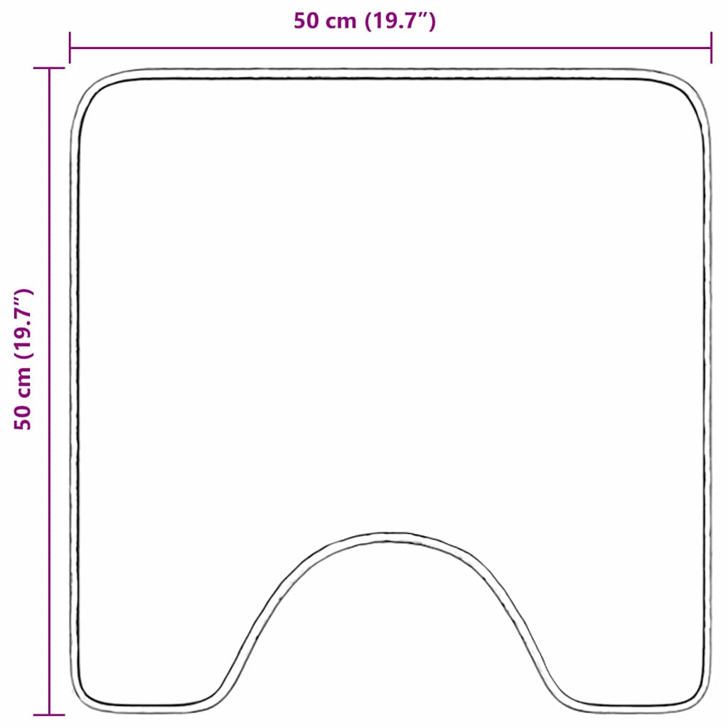 Rutschfeste Badematte mit Toilettenausschnitt Türkis 50 x 50 cm