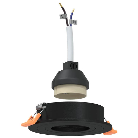 Spotlight 24 pcs Schwarz 9 x 9 x 2 cm Aluminium