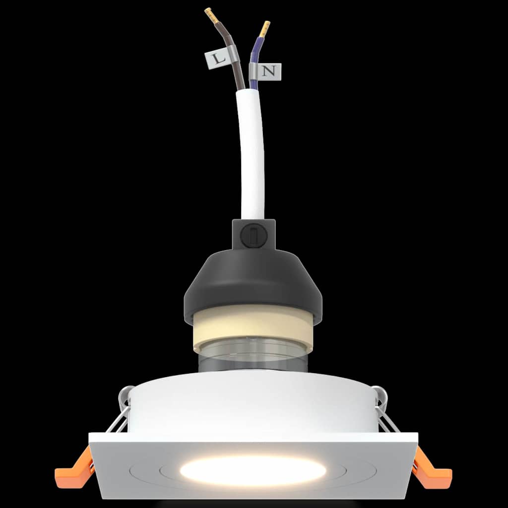 Faretti con fari, 6 pezzi, bianco, 9 x 9 x cm, alluminio