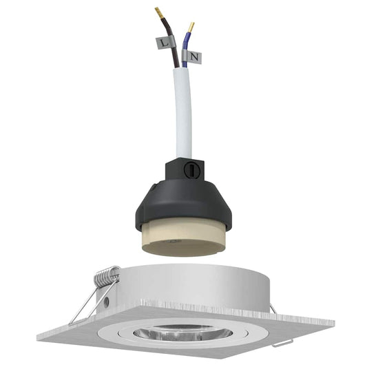 Spotlight 6 pcs Silber 9 x 9 x 2 cm Aluminium