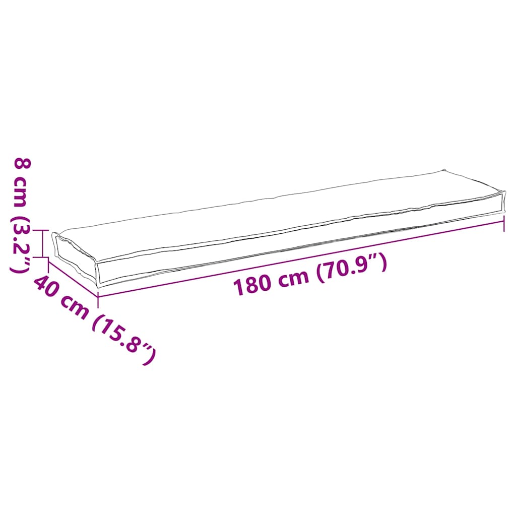 Palettenkissen Taupe 180 x 40 x 8 cm Oxford-Stoff