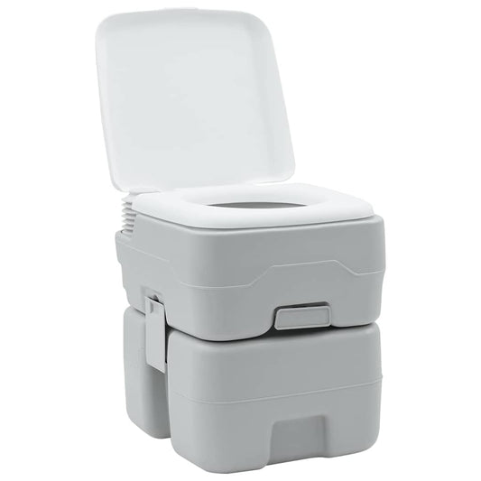 Camping-Toilette Grau und Weiß 41,5 x 36,5 x 42 cm Polyethylen