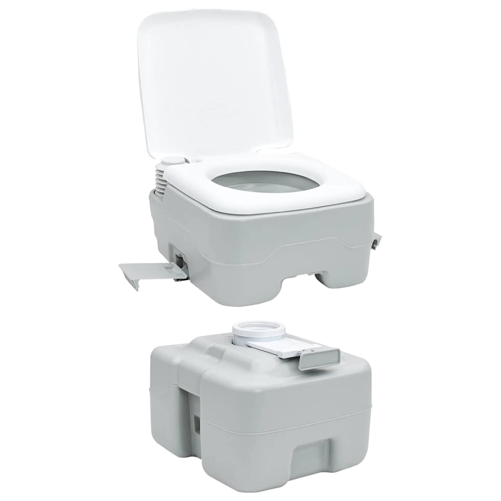 Camping-Toilette Grau und Weiß 41,5 x 36,5 x 42 cm Polyethylen